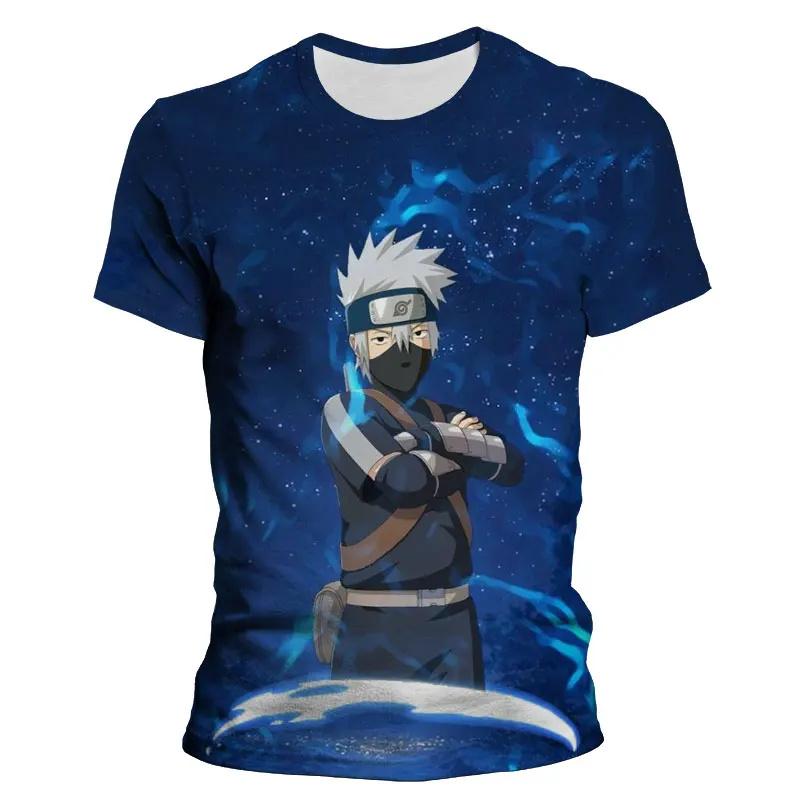 Kakashi Pojke Flicka T-shirt Naruto Shippuden Herr T-shirt 3D-tryck Oversize Kortärmad Japan Anime Herr T-shirt MINISO Herrkläder