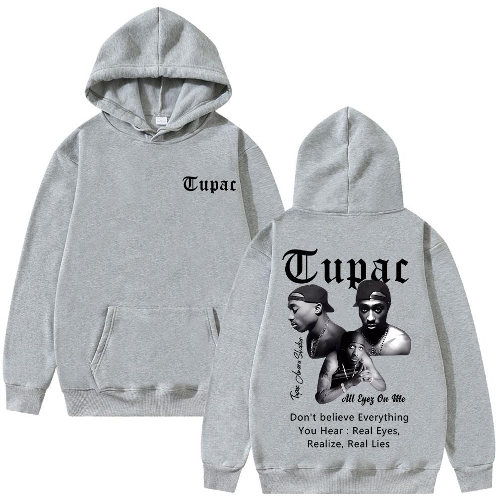 Hot Sale Rapper Tupac 2pac Shakur All Eyez On Me Hoodie Men Women Hip Hop Fashion Vintage Sweatshirts Men's Oversized Hoodies