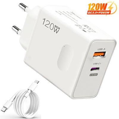 120W rýchla nabíjačka USB Type C PD kábel Rýchle nabíjanie Quick Charge 3.0 Adaptér Pre iPhone Xiaomi Samsung Oneplus Pixel Mobilné telefóny