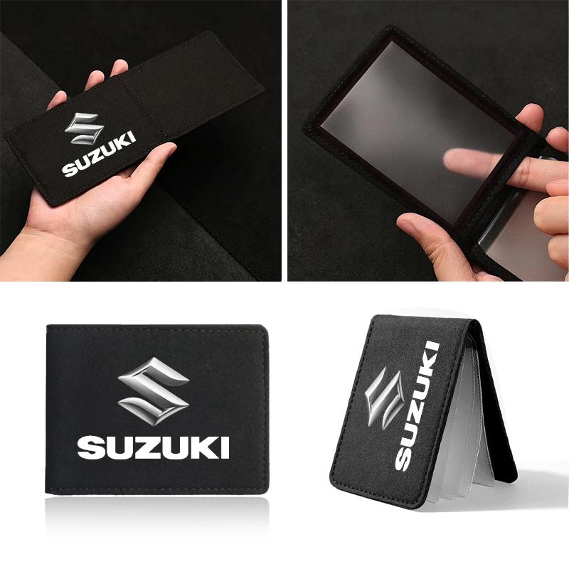1Pcs Car Emblem Driver License Cover ID Credit Card Holder for Suzuki Swift SX4 Samurai Sport Jimny Grand Vitara Alto GW250 Splash Swace