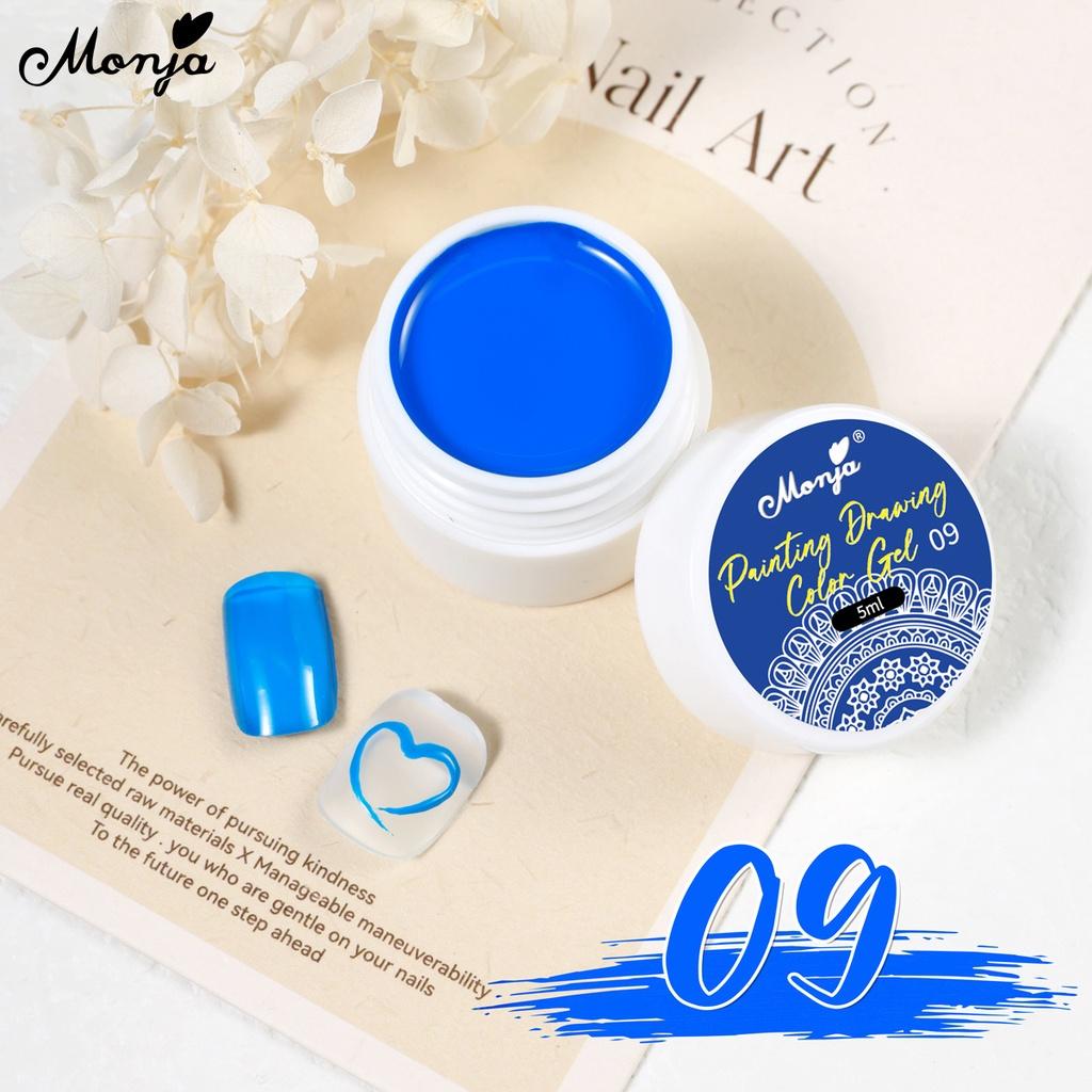 monja 5ml 12 barev Gel na malování nehtů UV lak Kreslení Černá Bílá Salonní barvy Lak Semipermanentní Vylepšení Manikúra Design Nástroj