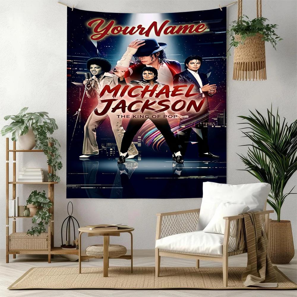 Michael Jackson Custom Your Name Wall Decor Tapestry Art For Pet Memorial Birthdaywedding Party Backdrop Family Gift