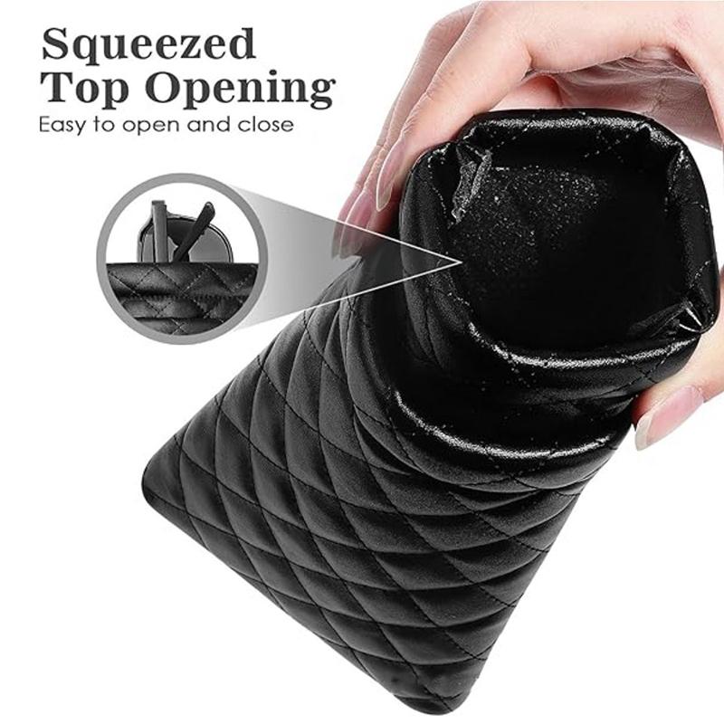 Waterproof Sunglasses Bag Portable Dustproof Double-Layer Eyeglasses Pouch Pu Leather Coin Purse Storage Pouch Women