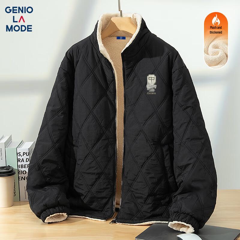 

GENIOLAMODE Men s Winter Padded Stand-Collar Jacket XL