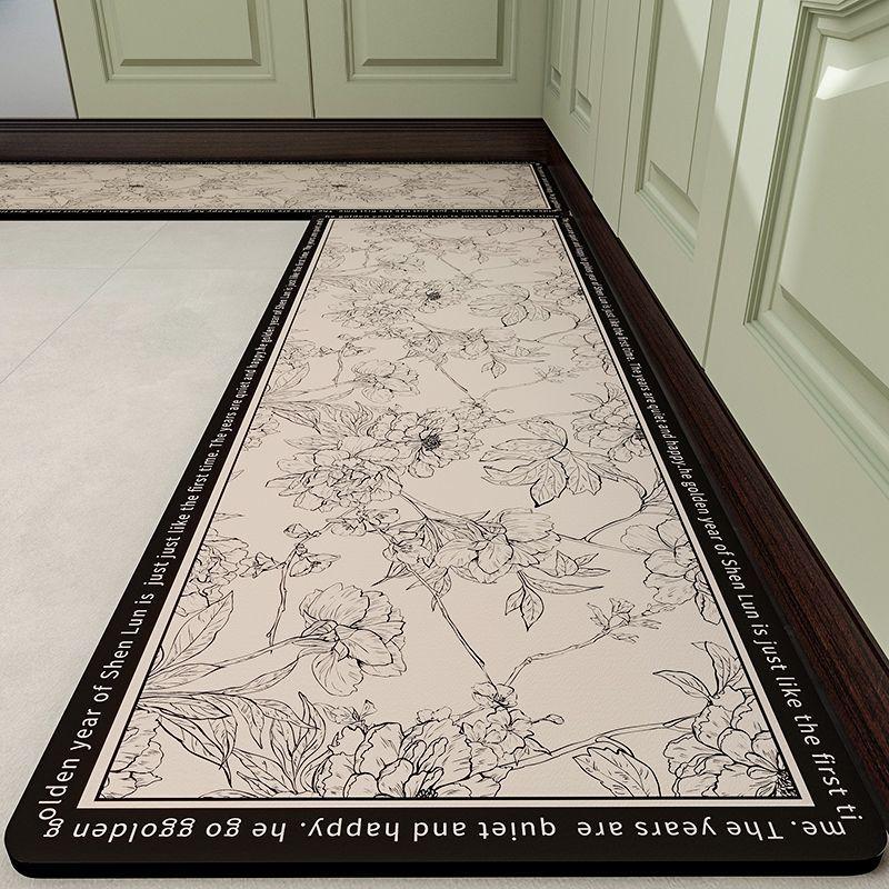 Thickened Kitchen Floor Mats Non-slip and Oil-proof Wipeable Non-washable Dirt-resistant Foot Mats Absorbent Silicone Mats