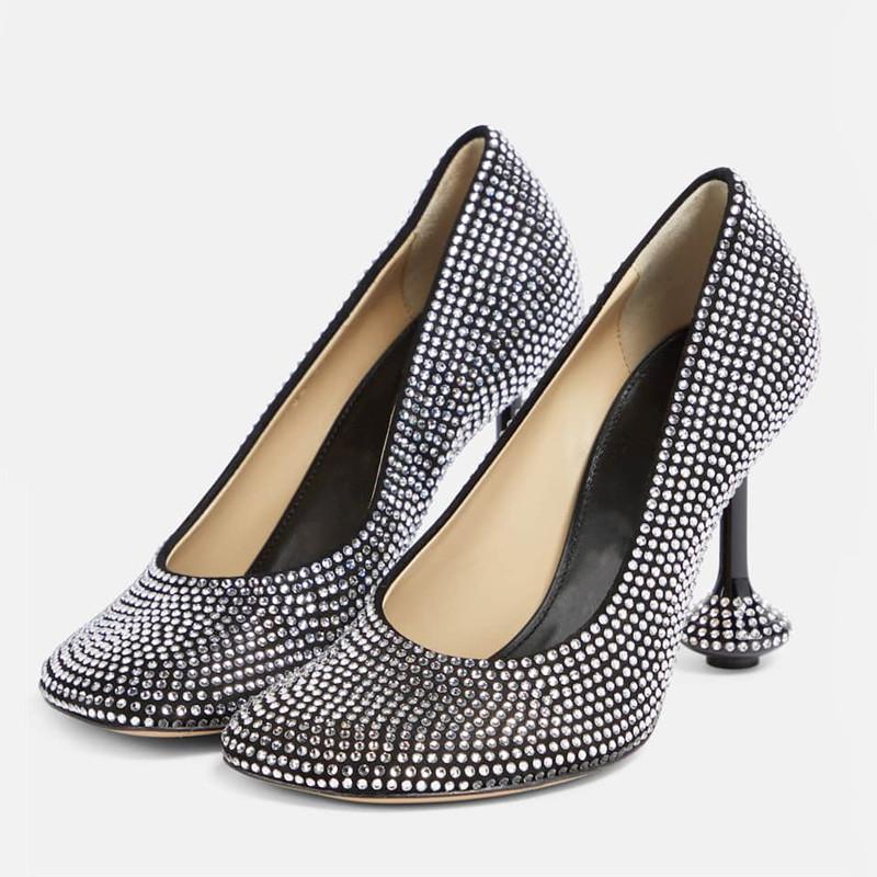 

Bling Bling Luxury Full Rhinestones Banquet Women Pumps Spring Autumn Stiletto High heels Female Wedding Bridal Shoes 40