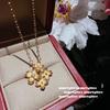 Ancient Filigree Point Diamond Osmanthus Petal Gemstone Necklace, New Chinese Style, Golden Osmanthus Flower Bracelet, Earring Set.