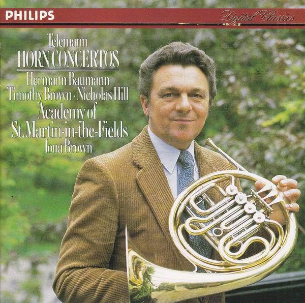 

CD TELEMANN HERMANN BAUMANN NICHOL Horn Concertos 4122262 Philips Digital 1984 Germany Classical Used