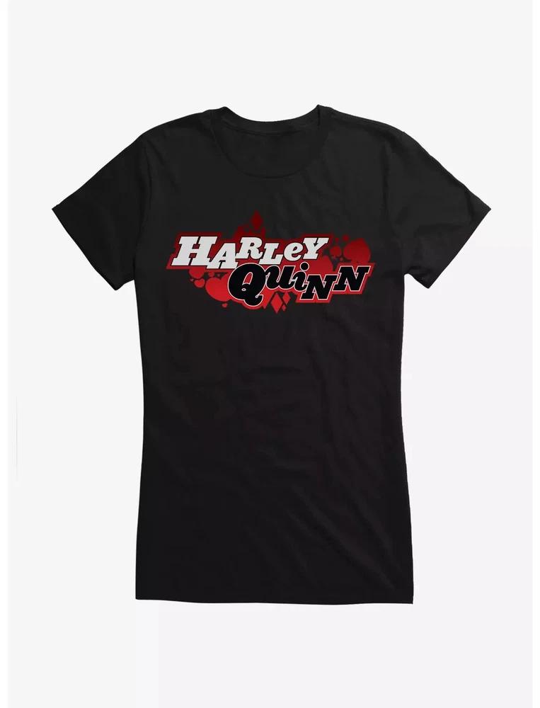 Comics Harley Quinn Text Logo Black TShirt S
