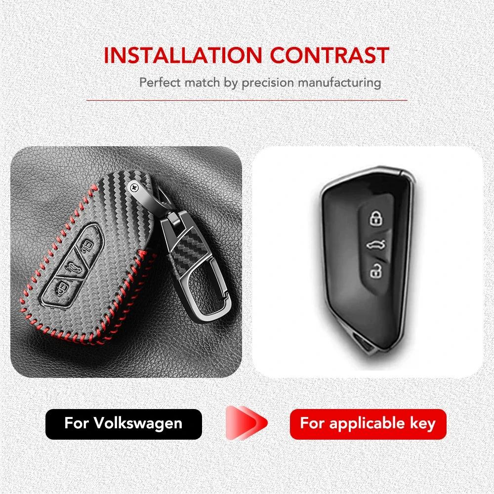 

Шкіряний чохол для ключів автомобіля для VW Volkswagen Polo Tiguan Passat Golf Jetta Lavida Skoda Octavia Seat Leon синій