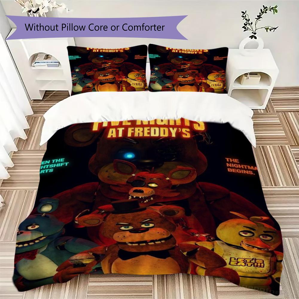 Five Nights Freddy'S Animatronic-Köpfe Dreiteiliges Set Ohne Kern 1 Bettbezug 2 Kissenbezug Ohne Kern Weihnachts-Geburtstagsgeschenk
