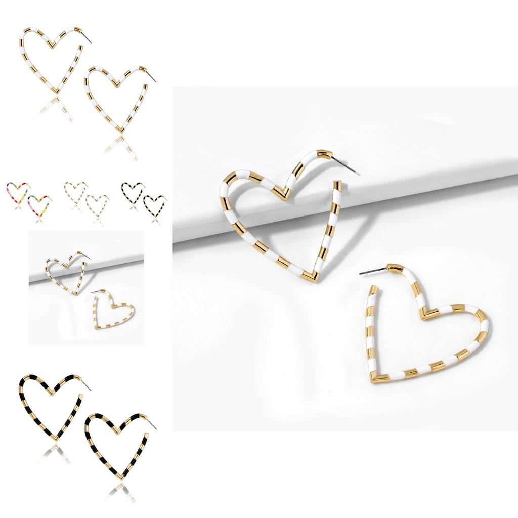 Modern Heart Earrings For Women Colorful Alloy Drop Earrings Fashion Trend