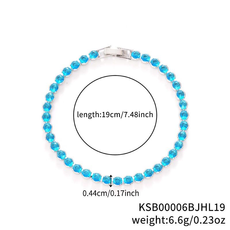 Mary Kashi Fashion Jewelry - Multi-sku Crystal Bracelet, Electroplated Aaa Cubic Zirconia Bracelet, Diamond-accented 4mm