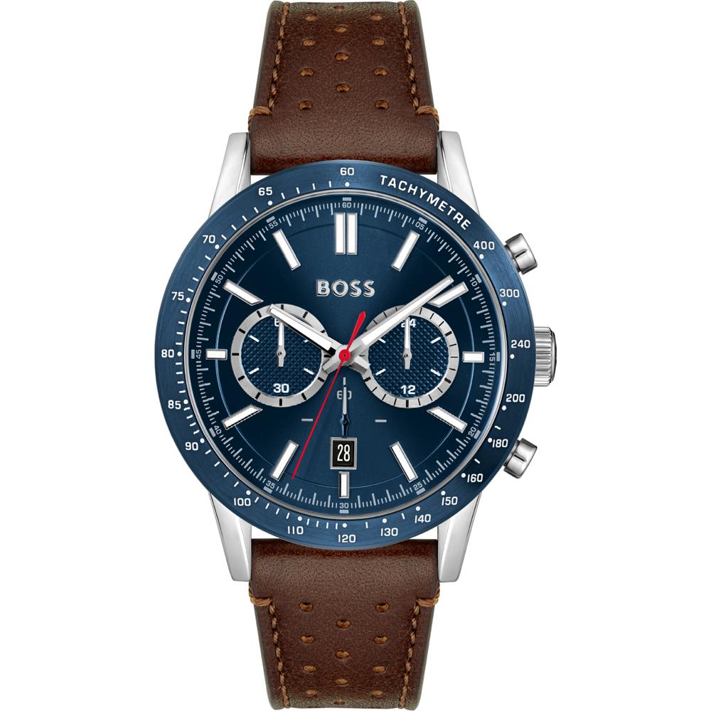 BOSS Allure Blue Dial Brown Leather Men s Quartz Watch 1513921 синий