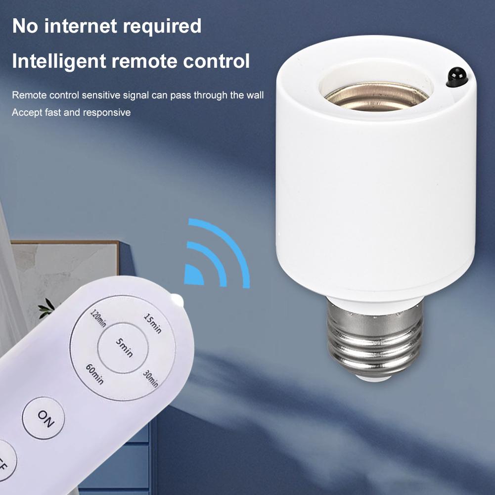 E27 Bulb Lamp Holder Radar Induction Delay Switch Controller Living Room Bedroom Intelligent Remote Control Lamp Head AC110-240V