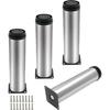 4 Pack Adjustable Furniture Legs Round 2" Dia Thickened Stainless Steel Sofa Shelves Table Kitchen Adjustable Feet 8" Height