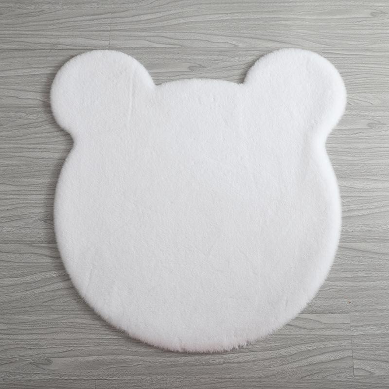 Carpet Bear Shape Round Doormat Fluffy Mat Non-slip Fuzzy Plush Rug for Children Bedroom Baby Room Teen Girls Dorm Decor
