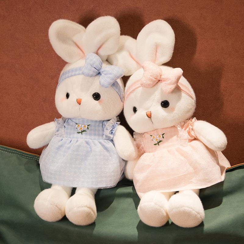 Cute Daisy Rabbit Plush Toy Little White Rabbit Doll Doll Pillow Wearing Skirt Doll Children's Day Gift