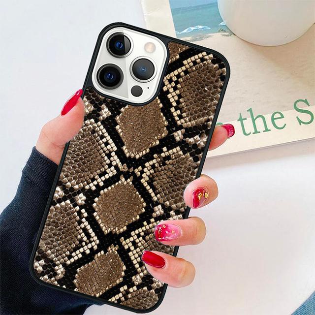 Snake Skin Phone Case Cover For iPhone 17 Air 15 16 14 13 12 Pro Max 11 Pro Max Plus Coque Shell