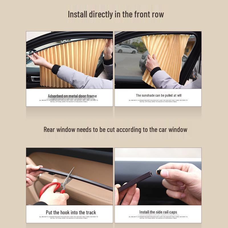Magnetic Car Sunshade Curtains - Sun Protection & Heat Insulation for Children's Privacy on Side Windows