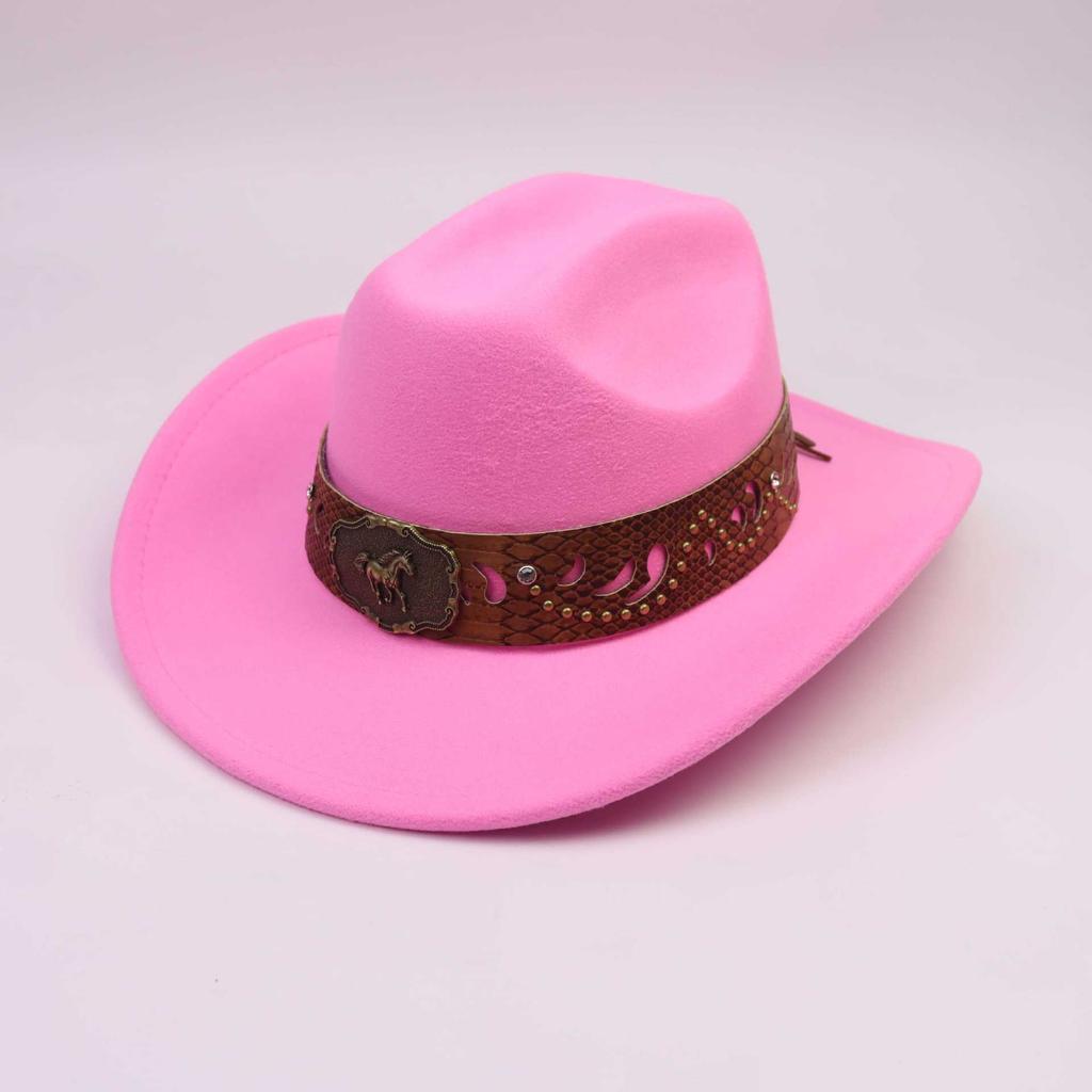 New Western cowboy top hat men and women couple gentleman's hat horse head decoration with jazz hat Tibetan