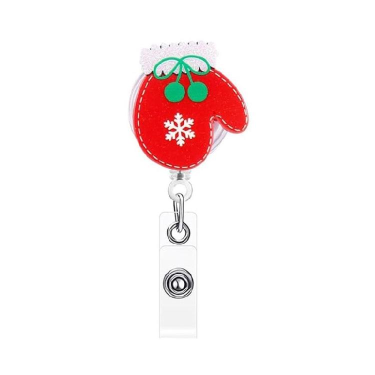 Christmas Badge Holder with Belt Clip Spring Loaded Retractable ABS Badge Holder for Doctor Nurse Student Teacher