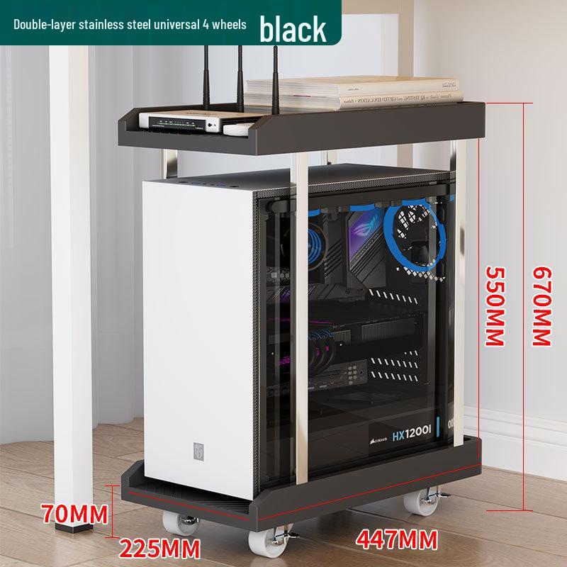 Multi-layer Mobile Storage Rack with Brakes for Office/Home