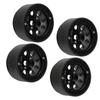 4Pcs RC Wheel Rim 1.9 Inch Aluminum Alloy Stable RC Car Wheel Hub for Axial SCX10 II III Black