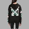 Off-White Floral Print Hoodie Women Tops Black OWBB008S174461821088