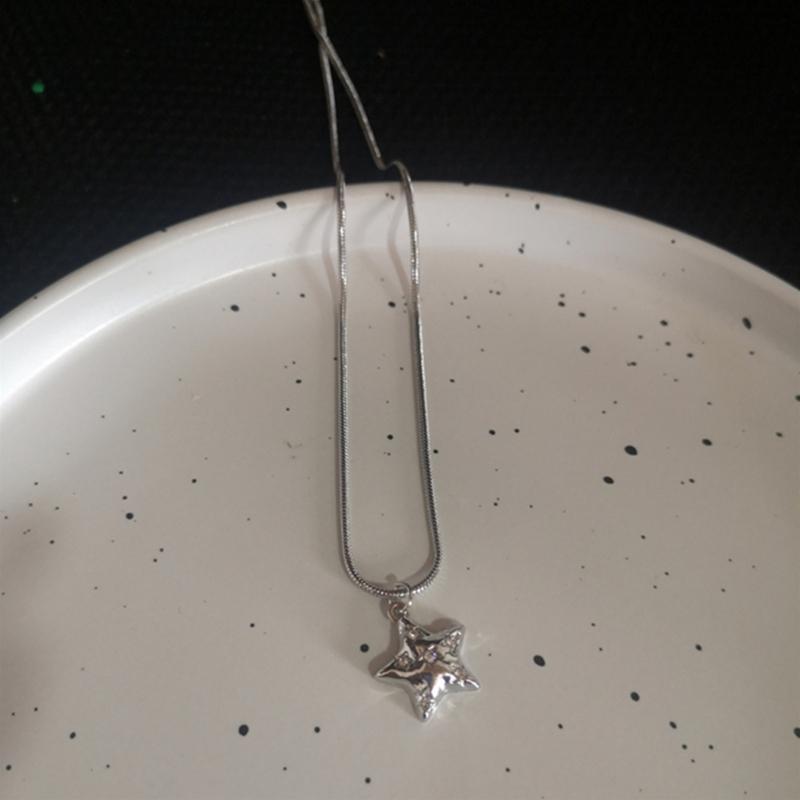 Pendant Necklace Y2k Neck Jewelry Star Pendant Choker Chain Choker Chain Necklaces Alloy Material Birthday Gift for Girl