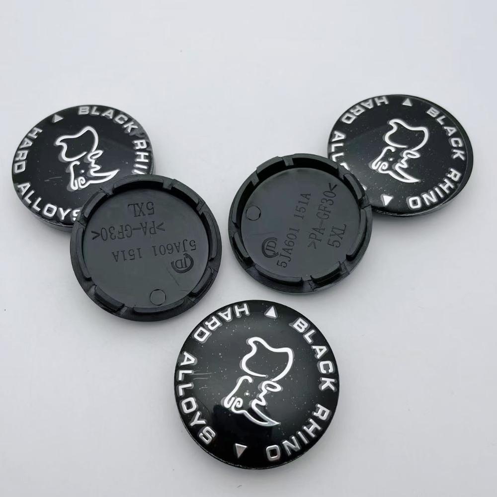 4pcs 56MM Black Rhino Logo Emblem Car Wheel Center Caps Car Accessories for Wheels Hubcaps Auto Hub Centre Cover Replace