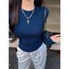 Slim-fit Short Bottom Long-sleeved Shirt for Women, Sexy Body Long-sleeved Bottom Top for Women