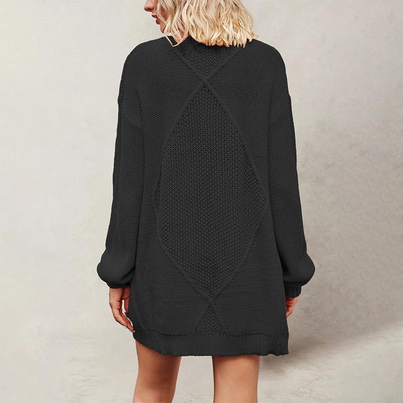 Winter Wind New Temu Hot-selling V-neck Twist Long-sleeved Loose Casual Sweater Jacket