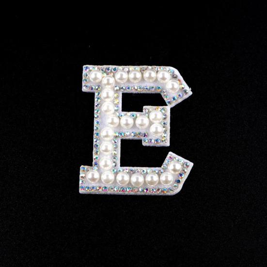 2Pcs DIY Handmade Patch Decor Fabric Adorable English Letter Shape Patch Sticker for Bag