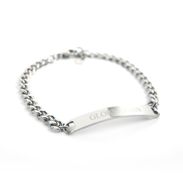 Glory_Arden [Unisex] Engraved Unisex Bar-6*45 Bracelet 1 / Ghmb-131