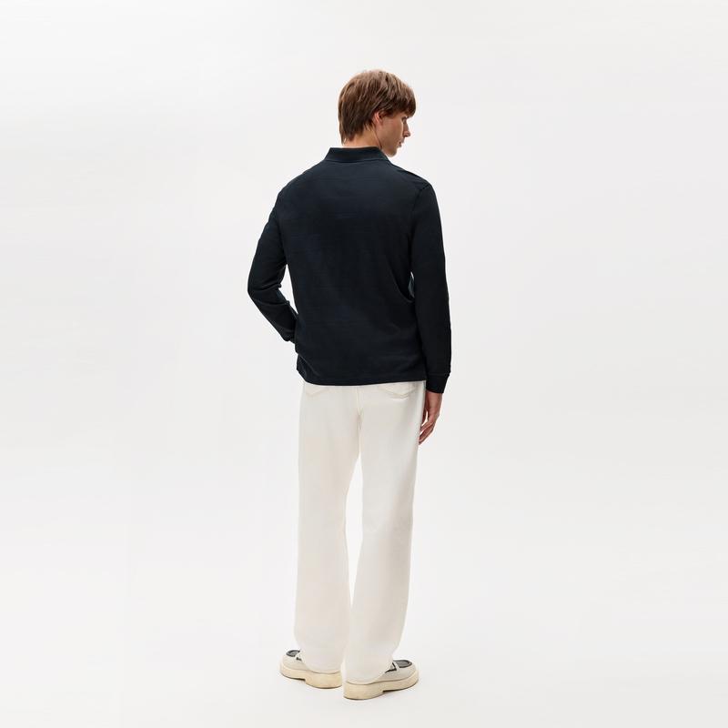 Tommy Hilfiger Cotton Business Casual Commuter Textured Polo Shirt Men tops MW0MW37418