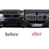 For BMW X6 F16 15-19 3-Color Front Center Mesh Grille Grill Strip Trim 3PCS