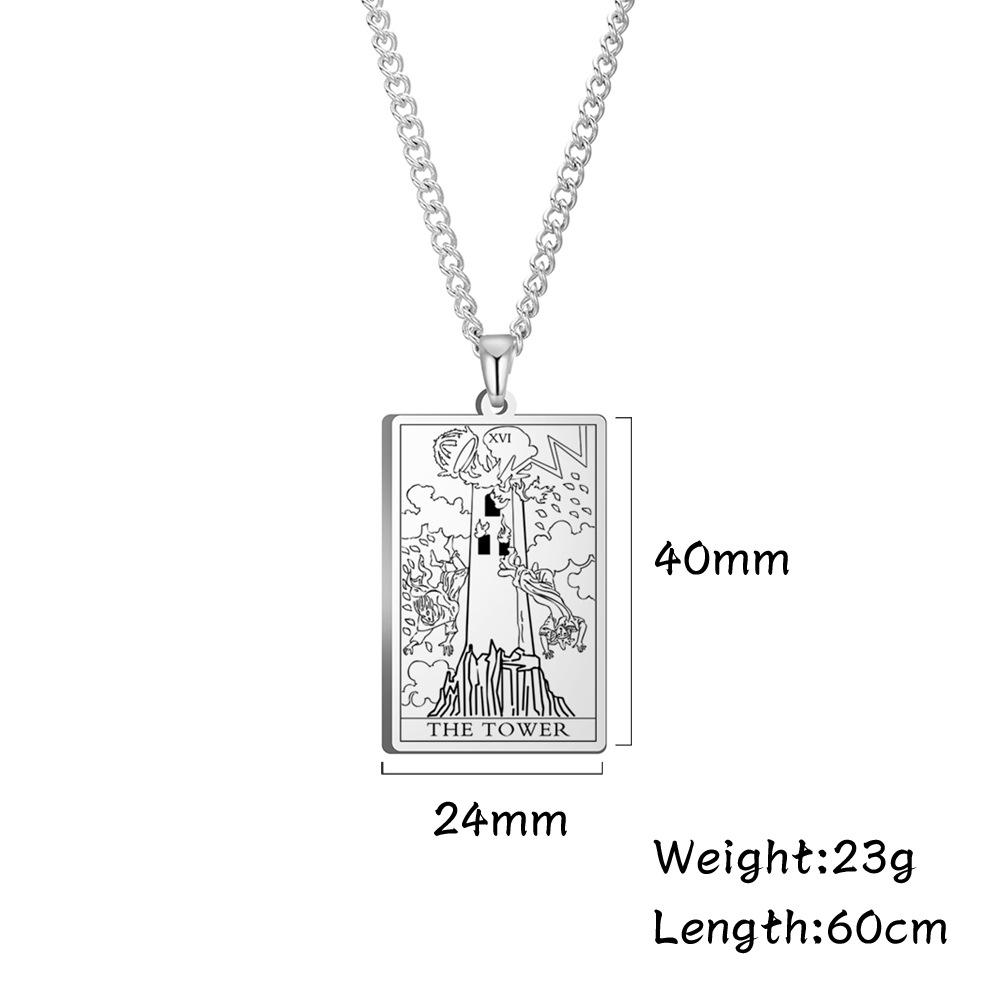 Titanium Steel Taro Brand Pendant Necklace For Men And Women, 22 Fashionable And Simple Square Shaped Jewelry Accessories