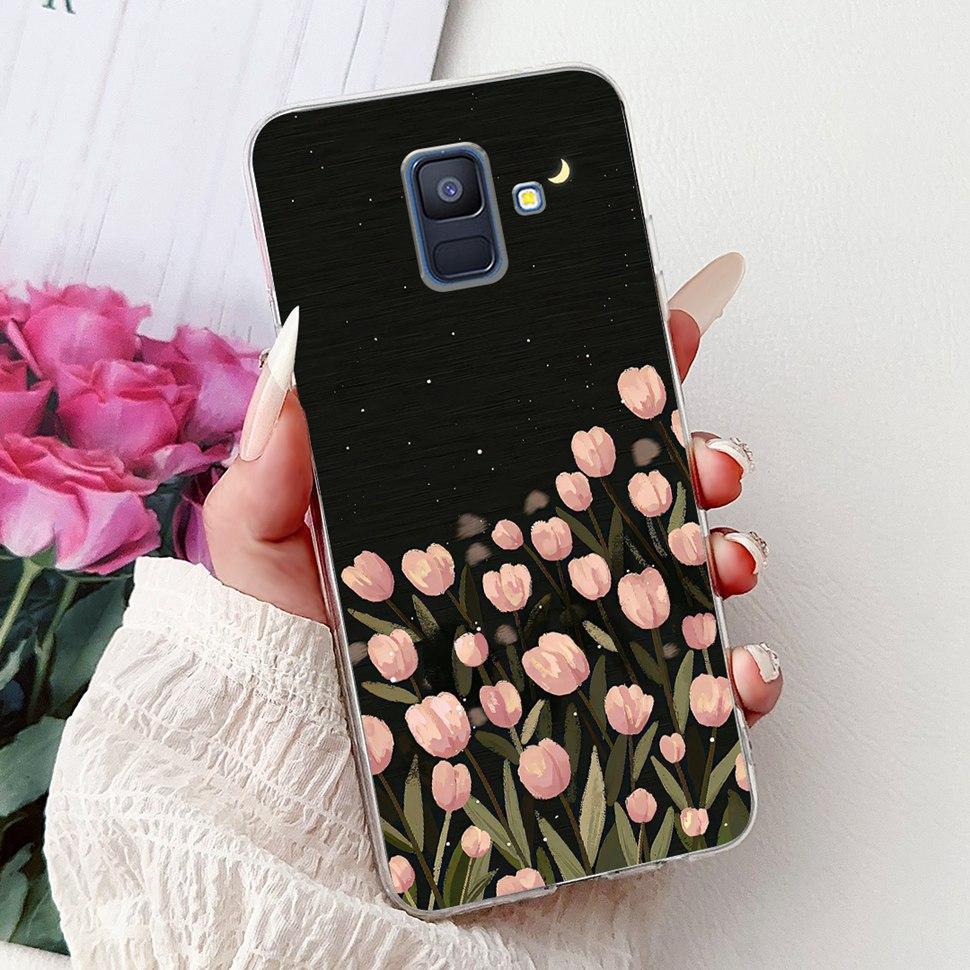 For Samsung Galaxy A6 2018 Case Luxury Painted Cover Soft Silicone Phone Case For Samsung A 6 A6 GalaxyA6 2018 Back Cover Coque