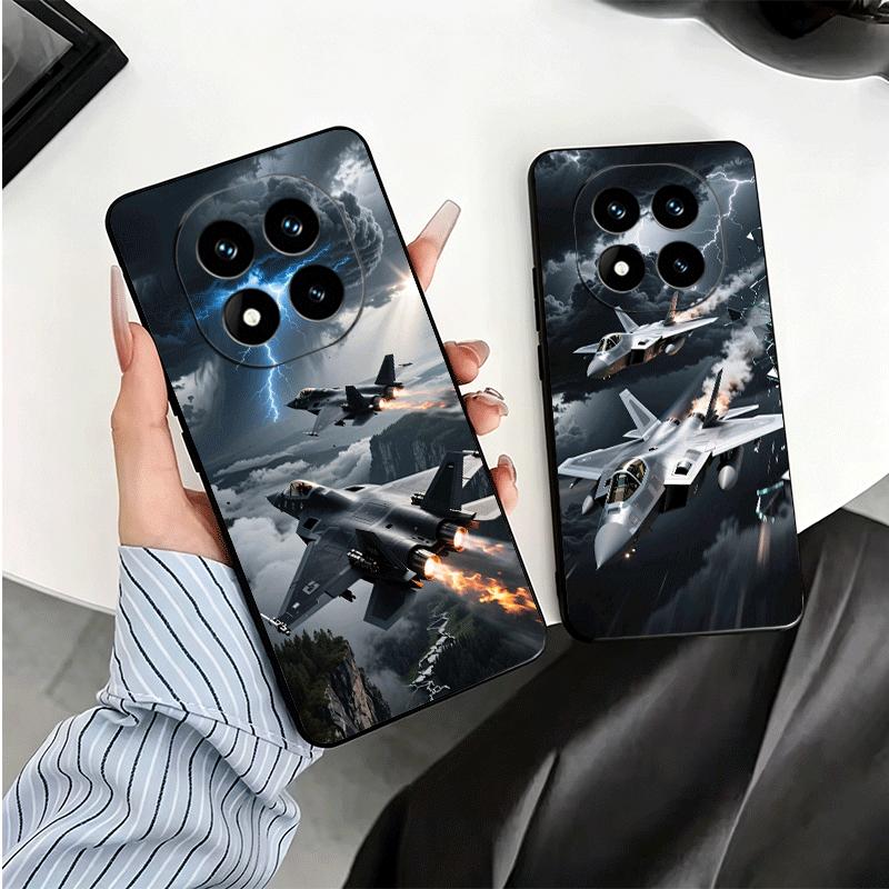 Aircraft Helicopter Formation Soft Phone Case for Xiaomi Redmi Note 12 13 14 15 Pro Plus 11 12S 11S 11T 10 4G Black Cover Back S