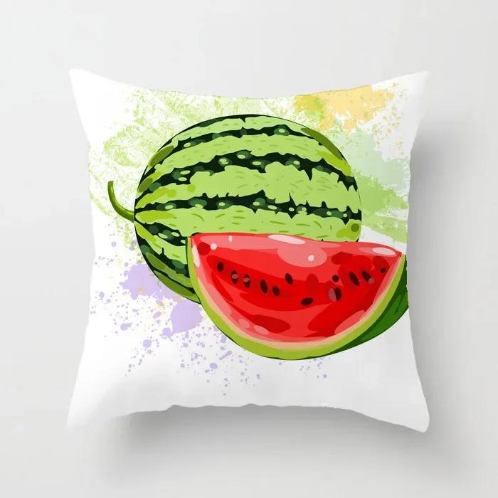 Luxury Home Decor Office Seat Cushion Cover Creative Cartoon Watermelon Banana Print Fashion Pillow Cover