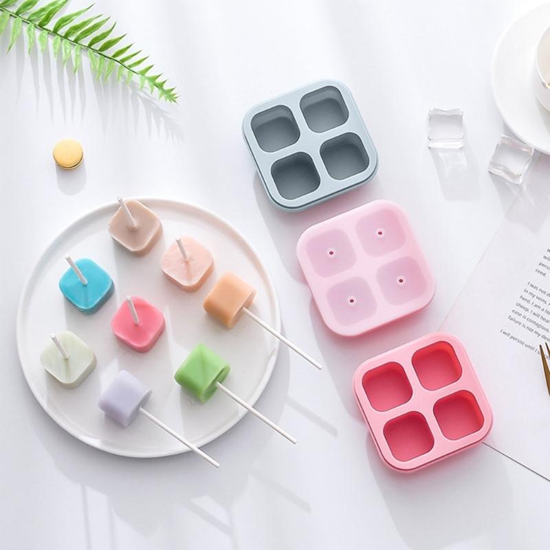 Square Shape Lollipop Silicone Mold Chocolate Candy Cake Moulds for Birthday Cakes Decorating Tool Baking Accessories