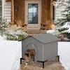 Outside Cat House Outdoor Shelter for Cats with Mat and Raised Floor Insulated Warm Pet Kitten Nest Cave for Patio Backyard