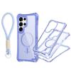 For Samsung S25 ULTRA Magnetic Transparent Three-in-one Mobile Phone Case with Strap