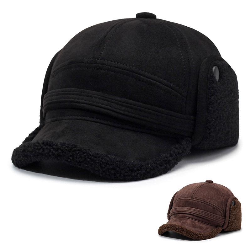 Cappello Lei Feng Caldo da Uomo con Protezione per le Orecchie per Autunno e Inverno - Ideale per il Tempo Libero all'Aperto, Ispessito, con Fodera in Velluto, per Mezza Età e Anziani.