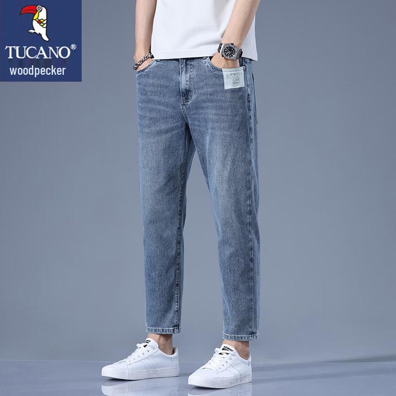 TUCANO Men's Slim Straight Cropped Jeans
