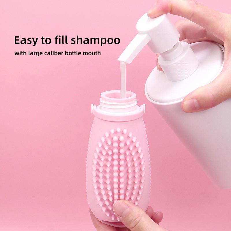 Silicone Scalp Massager Shampoo Brush 2 In 1 with Soft Bristles Exfoliator for Washing Hair Portable Cleaning Tool for Travel