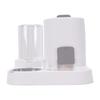 Automatic Cat Feeder and Water Dispenser Set 2 In 1 Gravity Cat Food Dispenser Large Capacity Pet Self Water Feeding
