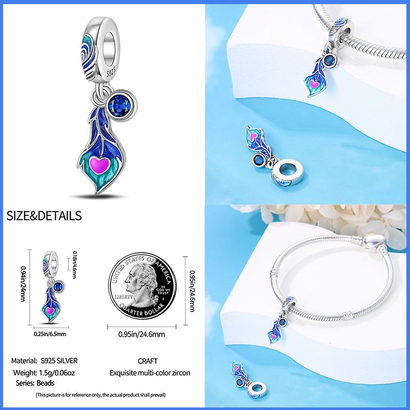 Copper Colorful Masquerade Series Sexy Mask Feather Dress Charms Beads Fit Qikaola Original Bracelets Diy Jewelry