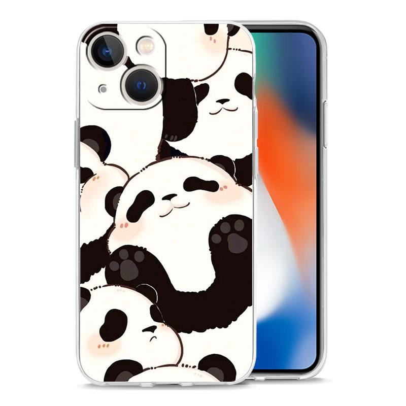 Phone Case For iPhone 17 Cases iPhone Air 16 15 12 13 14 Pro Max 7 8 Plus 16Pro iPhone11 Clear Soft Cover Cartoon Panda